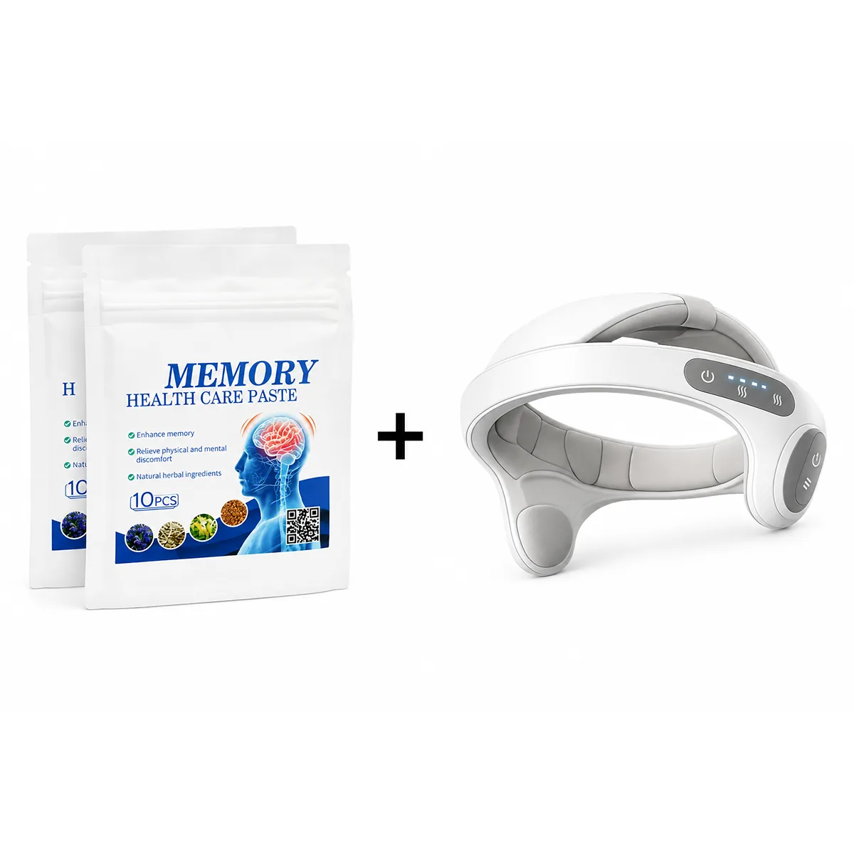 The Fernwick Kit — Memory Health Care patches plus a white scalp massager instrument